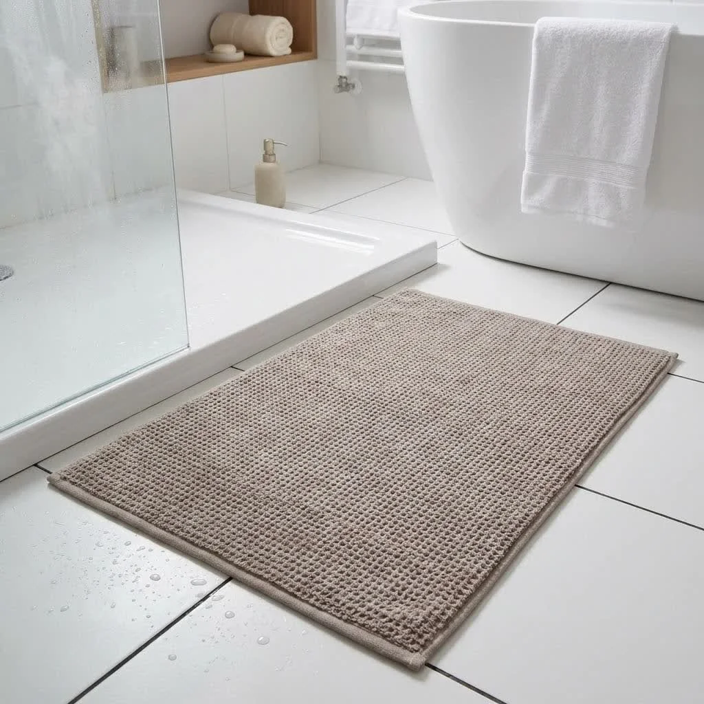 Rubber bath mat for bathroom safety